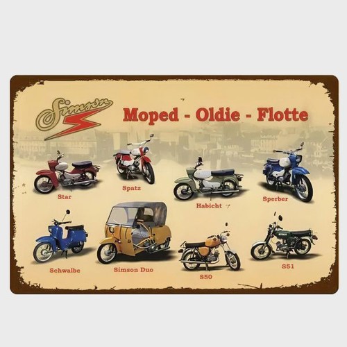 Blechschild simson moped oldie - blechschild,