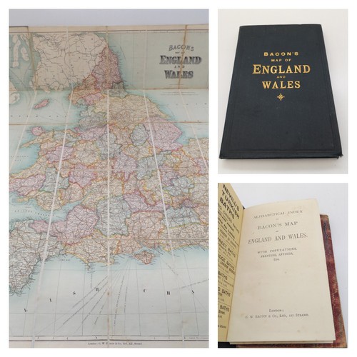 1905 bacon map - map, england