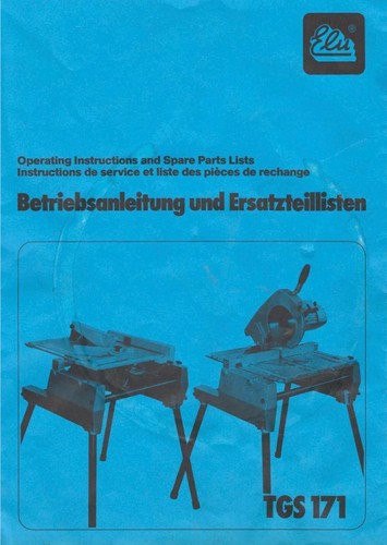 Elu tgs 171 betriebsanleitung - elu,