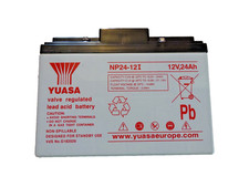 2 Stück Blei-Gel-Batterie - Yuasa NP24-12 I - 12 Volt 24 Ah