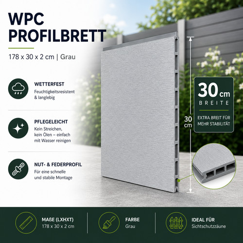 Wpc sichtschutz einzelprofil - wpc,