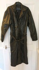 Navarre Leather Company italienisches Steindesign schwarzer Patchwork-Trenchcoat Large