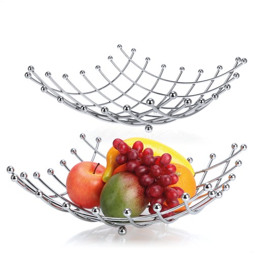 Obstschale aus verchromtem - 2x,