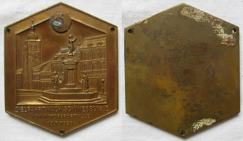Bronze plakette zielfahrt nach - bronze,