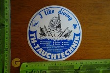 Alter Aufkleber Wassersport Segeln Surfen Tauchen Diving TH-TAUCHTECHNIK Kist