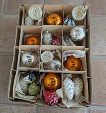 Konvolut alt Weihnachtsschmuck Kugeln Zapfen Lauscha mundgeblasen