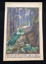 Der Froschkönig No.2 Märchen Aquarell / Tusche um 1900,Gebrüder Grimm