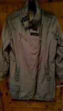Cecil Asymetrischer Canvas Parka Grün Gr.L Longjacke Tunnelzug Taille Übergang 