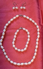 Perlen Schmuck Set, Kette, Armband, Ohrringe inkl. Versand