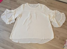 traumschöne Rüschen Bluse Tunika Farbe wollweiß Größe XL neu