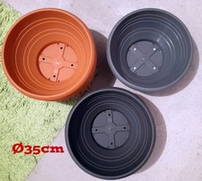 14 Pflanzschalen, Kunststoff, Ø35cm, Fabr. Ciotola/WIBO, 3 Farben, gebraucht