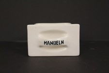 Mandeln Schütte Küchenbuffet Porzellan um 1900 Gewürzschuber antik 8cmx10cm weiß