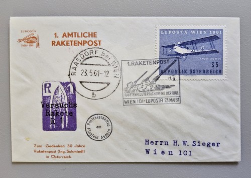 Beleg amtliche raketenpost - beleg,