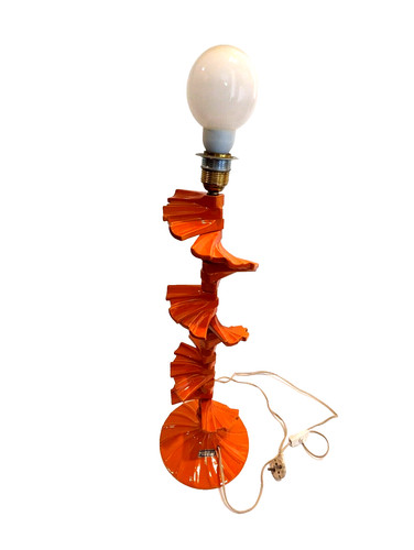 Stehlampe orange 60er 70er - -,