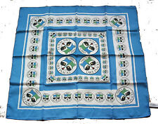 Orig. Schal Olympische Winterspiele LAKE PLACID 1980 / 68 x 68 cm (BLAU) !!  RAR