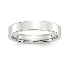 10K Weißgold Unisex 4Mm