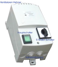 7 A 230 V Drehzahlregler 5 Stufen Regler Trafo Steuergerät für Lüfter Ventilator