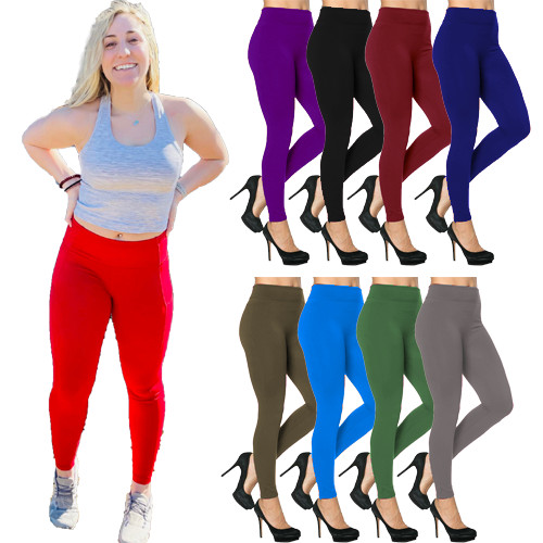 Damen uni leggings stretchig - uni,