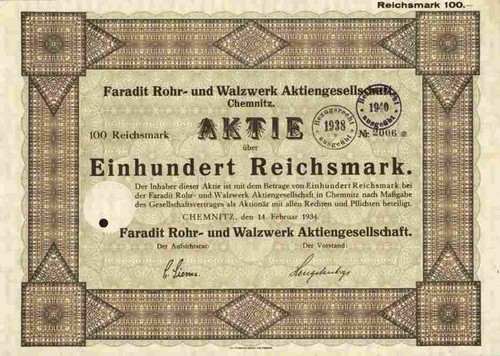 Faradit rohr walzwerk 1934 - ag,