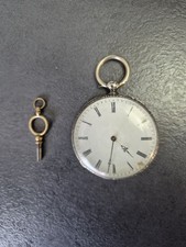 Schlüsseltaschenuhr, Silber seltene frühe Ankerhemmung Silber