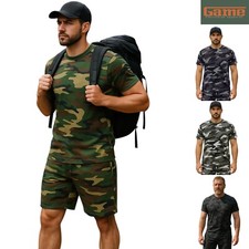  T-Shirt Herren GAME Tarnung kurzärmelig tarnfarben Armee Militär Jagd Angeln
