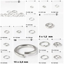 Ösen, Biegeringe,Binderinge Edelstahl  in 20 Größen zum Basteln für Schmuck Neu