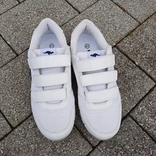 Weiße Damen Herren Turnschuhe Sport Laufschuhe Freizeit Klettverschluss 41