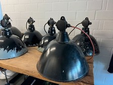 LBL DDR Emaille Lampe Schwarz