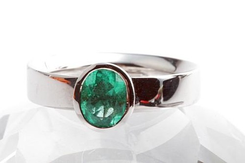 Smaragd ring 85ct ovaler - ring,