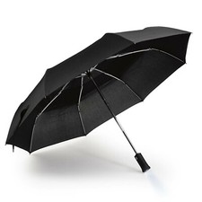 Regenschirm mit LED Licht Schwarz 100cm Taschenschirm Sturmfest Inkl Schirmhülle