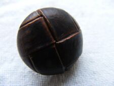 ca 2,1 cm großer Knopf groß braun Lederoptik vintage Mantel Tasche alt Leder