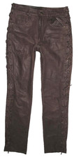 - RABERG - Herren- LEDERJEANS / Schnür- Lederhose in dunkel- braun W31 / L33-34