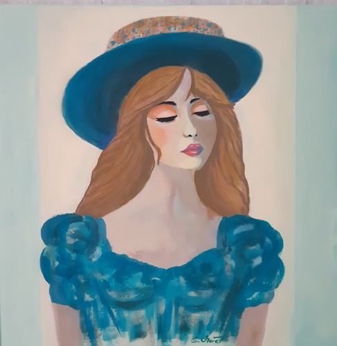 Acryl bild gemälde frau - bild,