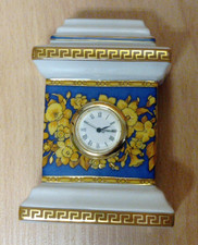 Versace Rosenthal Porzellan Tischuhr Kaminuhr, ca. 8,7cm