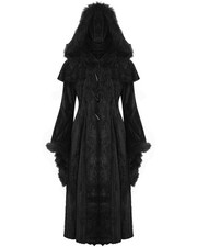Devil Fashion Damen Lang Gothic Chenille Kapuze Winter Mantel