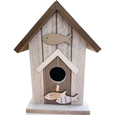 Vogelhaus Baduna Fische Maritimes Design Sommer Brutzeit Anker Meer 15x12 x19cm