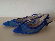 Heine Slingpumps Royalblau Leder Neu Gr 39