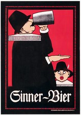 Sinner Bier Alfred Kusche 1908 Karlsruhe Brauerei Kunstdruck Werbung 191