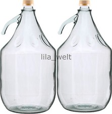 2 STÜCK Gärballon Flasche Glasballon Weinballon Glas Ballon  Glasflasche 5L NEU