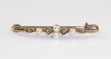 Brosche Nadel 585 Gold Perlen