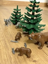 Playmobil wilder kanadischer Wald mit Tieren (Bären, Wölfen und Fischen)