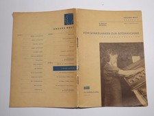 Vom Winkelhaken zur Setzmaschine Setzer Buchdrucker 1951 Berufskunde DDR