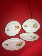 W H Grindley & Co Staffordshire 4er Set Meeresfrüchte Fischplatten Vintage Teller
