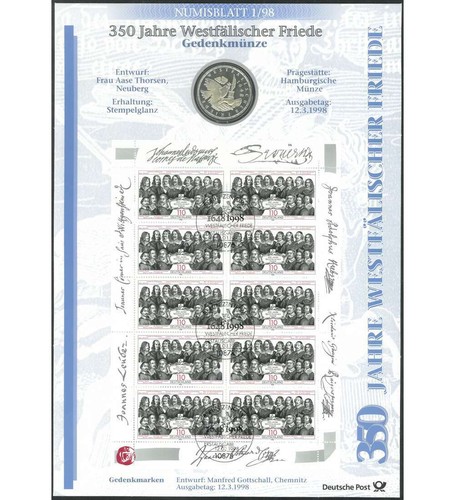 Brd bund numisblatt 1998 - bund,