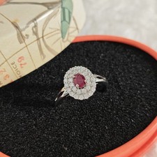 +Natur+ echt Rubin Ringe Prunkvoll gefasser Edelstein offen Ring mit Zirkonia