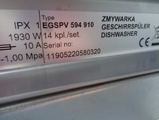 1077395 Spülmaschine 60er Geschirrwagen oben,Amica Type EGSPV 594 910