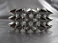 Trend  Armband elastisch im Edel Punk Stil der 80 iger Jahre Gold oder Silber