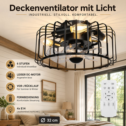 Deckenventilator mit licht - deckenventilator,