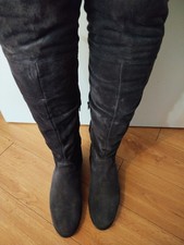 Tamaris Overknee Stiefel Damen Aus Wildleder Grau Größe 42 Sehr Gut Erhalten