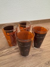 4x Latte Machiato Kaffee Gläser mit schönen  Motiv Aufdruck Tee usw. Becher NEU